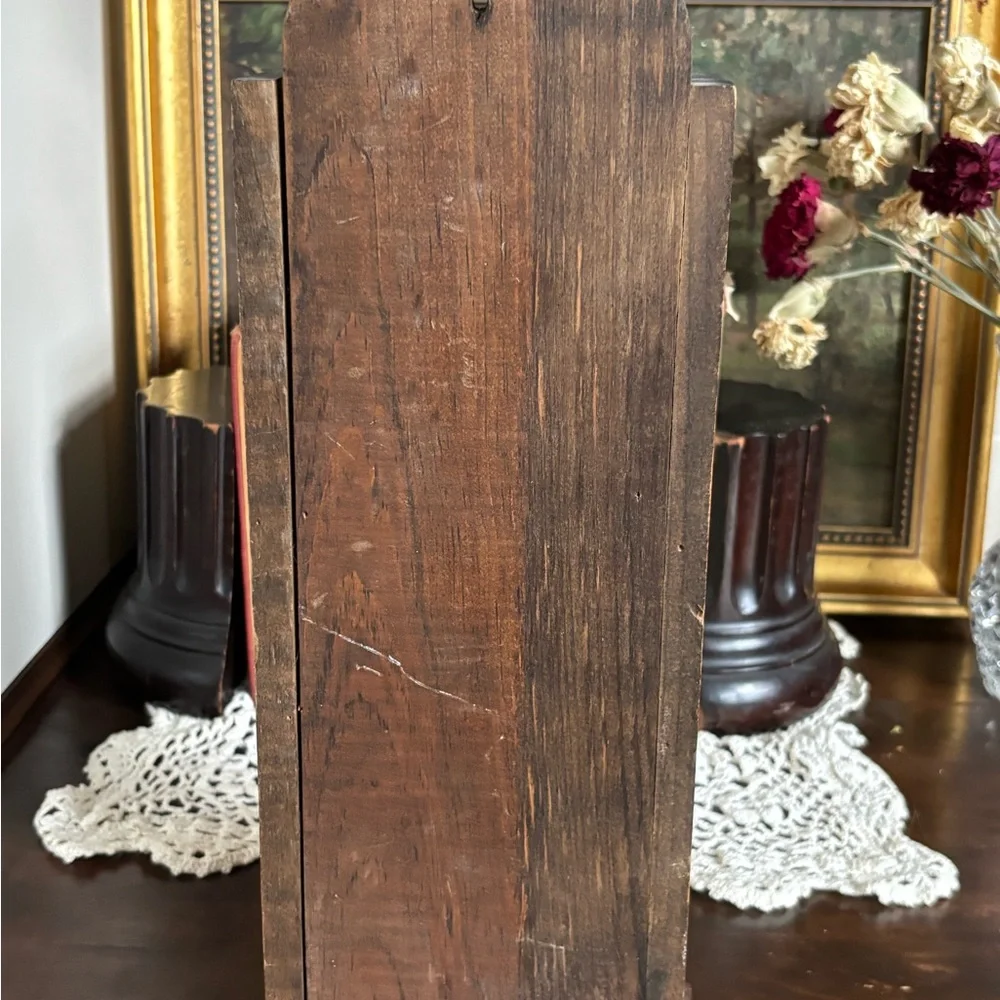 Vintage Handmade Wooden Wall Mail Organizer